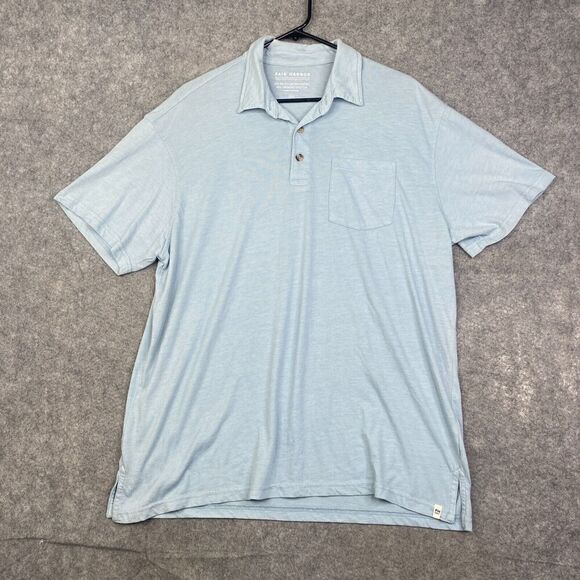 Fair Harbor Polo Shirt Mens 2XL Blue Performance Golf Stretch Organic Cotton - Picture 1 of 9